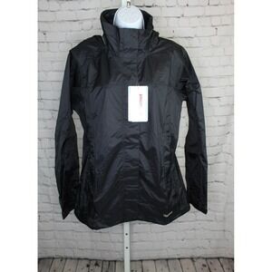 NEW Marmot Precip Outdoor Hiking Waterproof Hooded Rain Jacket Black Women's Lrg